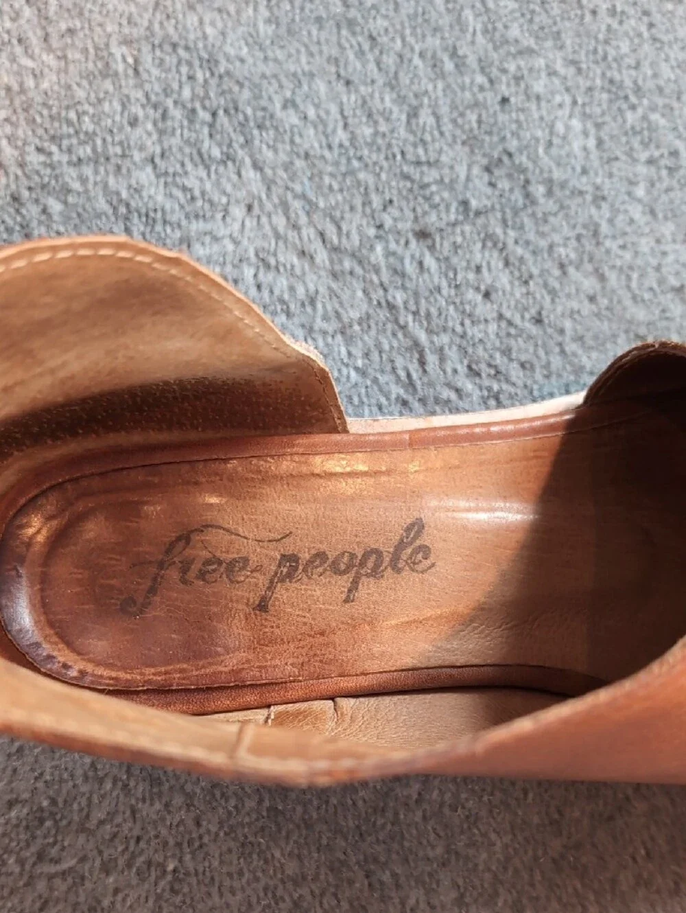 Free People Women's Royale Flat In Tan Brown Leather